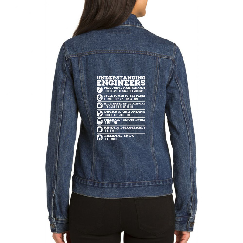 Understanding Engineers Funny Ladies Denim Jacket by barbarkah | Artistshot