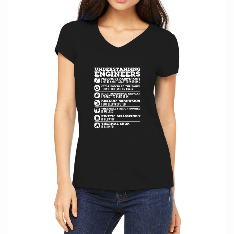 Understanding Engineers Funny Women's V-Neck T-Shirt by barbarkah | Artistshot