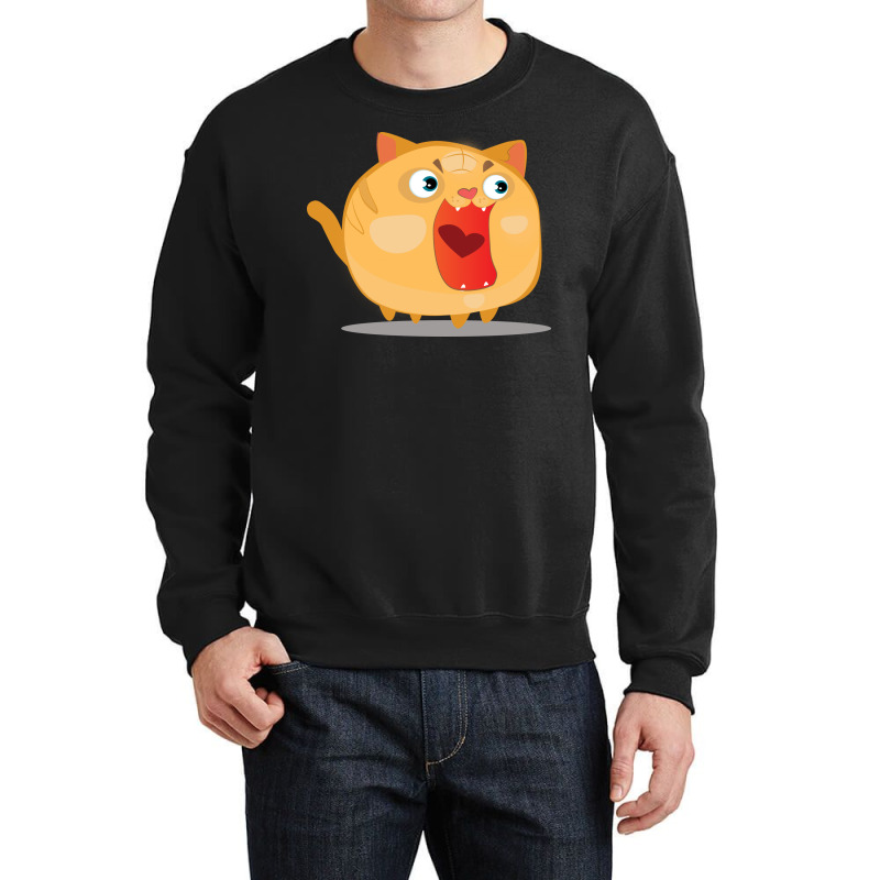 Surprise Cat Crewneck Sweatshirt by Chiks | Artistshot