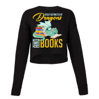 Book Dragon T  Shirt Book Lover Magical Animal Reading Book Dragon T Cropped Sweater | Artistshot