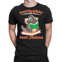 Book Dragon T  Shirt Librarian Reader Funny Bookworm Magical Animal Bo T-shirt | Artistshot