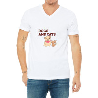 Dogs And Cat V-neck Tee | Artistshot