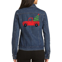 Christmas Truck Ladies Denim Jacket | Artistshot