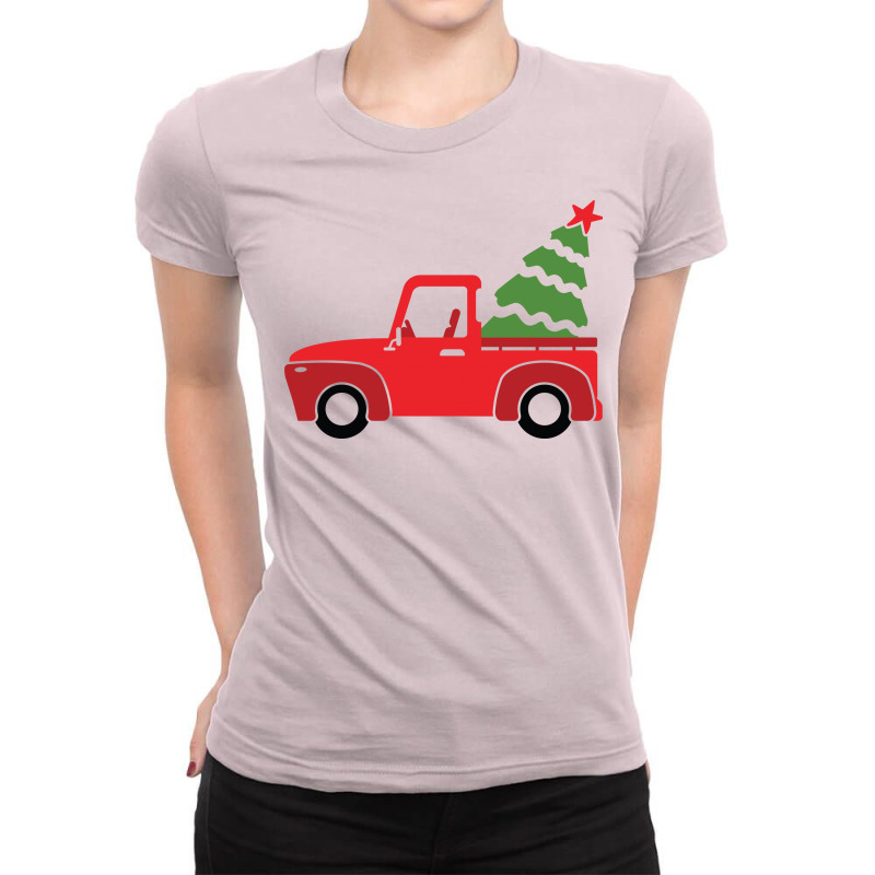 Christmas Truck Ladies Fitted T-Shirt by Chiks | Artistshot