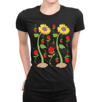 Botanical T  Shirt Floral Nature Sunflowers Garden Flowers Roses Botan Ladies Fitted T-shirt | Artistshot