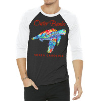 Outer Banks North Carolina Watercolor S T  Shirt Outer Banks North Car 3/4 Sleeve Shirt | Artistshot