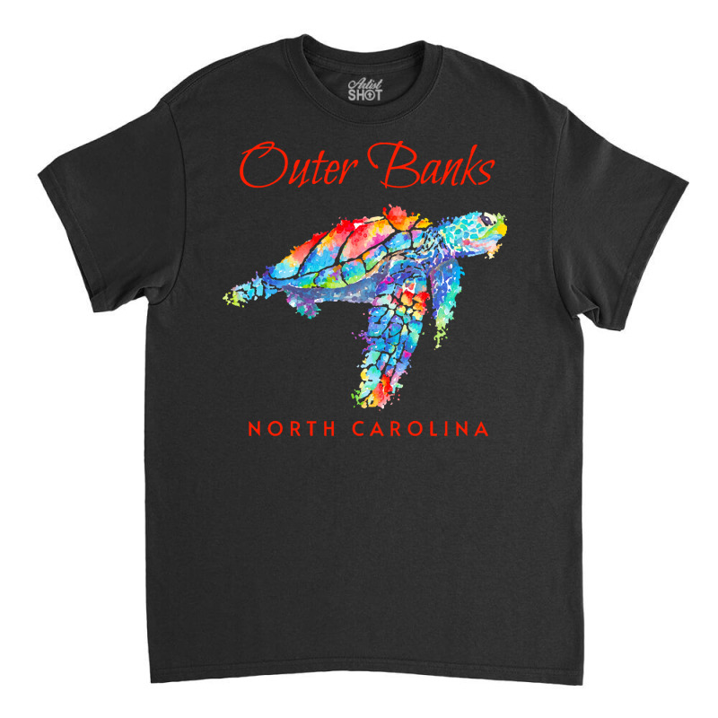 Outer Banks North Carolina Watercolor S T  Shirt Outer Banks North Car Classic T-shirt by darrengorczany780 | Artistshot