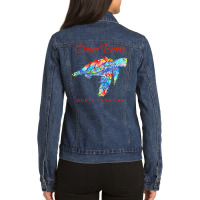 Outer Banks North Carolina Watercolor S T  Shirt Outer Banks North Car Ladies Denim Jacket | Artistshot