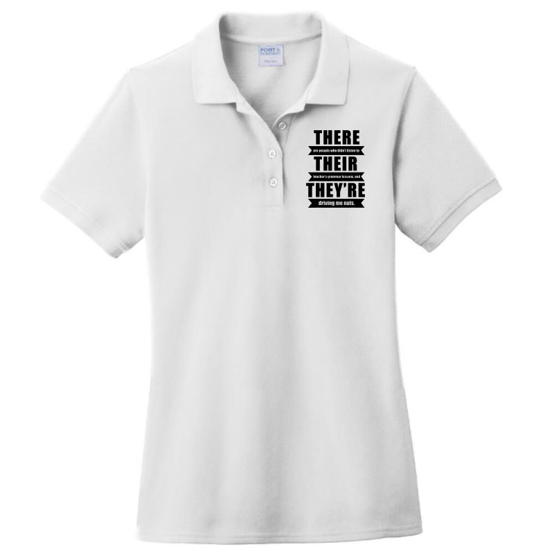 There Their They’re English Grammar Funny Ladies Polo Shirt by Batikmadrim Art | Artistshot