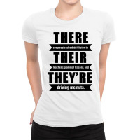 There Their They’re English Grammar Funny Ladies Fitted T-shirt | Artistshot