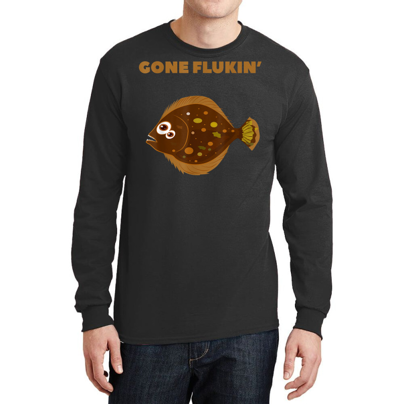 Gone Flukin' Summer Flounder Funny Fishing T Shirt Long Sleeve Shirts | Artistshot