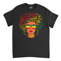 Juneteenth T  Shirt Juneteenth Freedom Day Afro Word Art Black Queen T Classic T-shirt | Artistshot