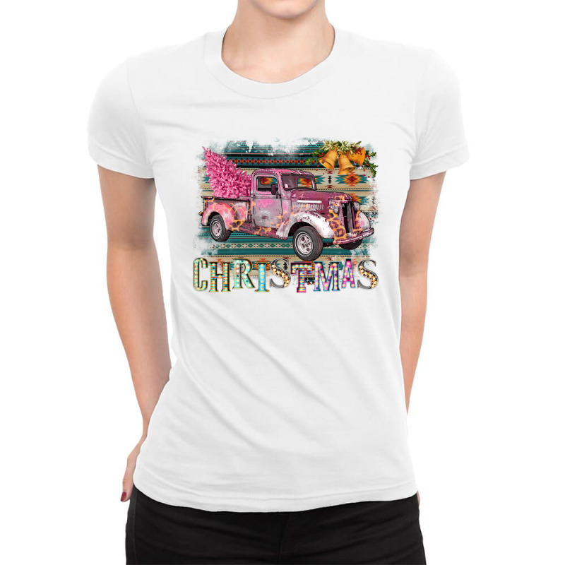 Funky Christmas Truck Ladies Fitted T-shirt | Artistshot