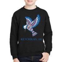 Ketchikan Alaska Kingfisher Native American Indian Bird Art T Shirt Youth Sweatshirt | Artistshot