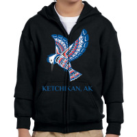 Ketchikan Alaska Kingfisher Native American Indian Bird Art T Shirt Youth Zipper Hoodie | Artistshot