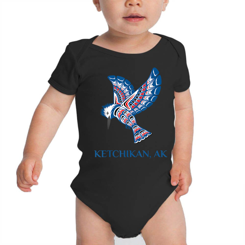 Ketchikan Alaska Kingfisher Native American Indian Bird Art T Shirt Baby Bodysuit by alanacaro | Artistshot