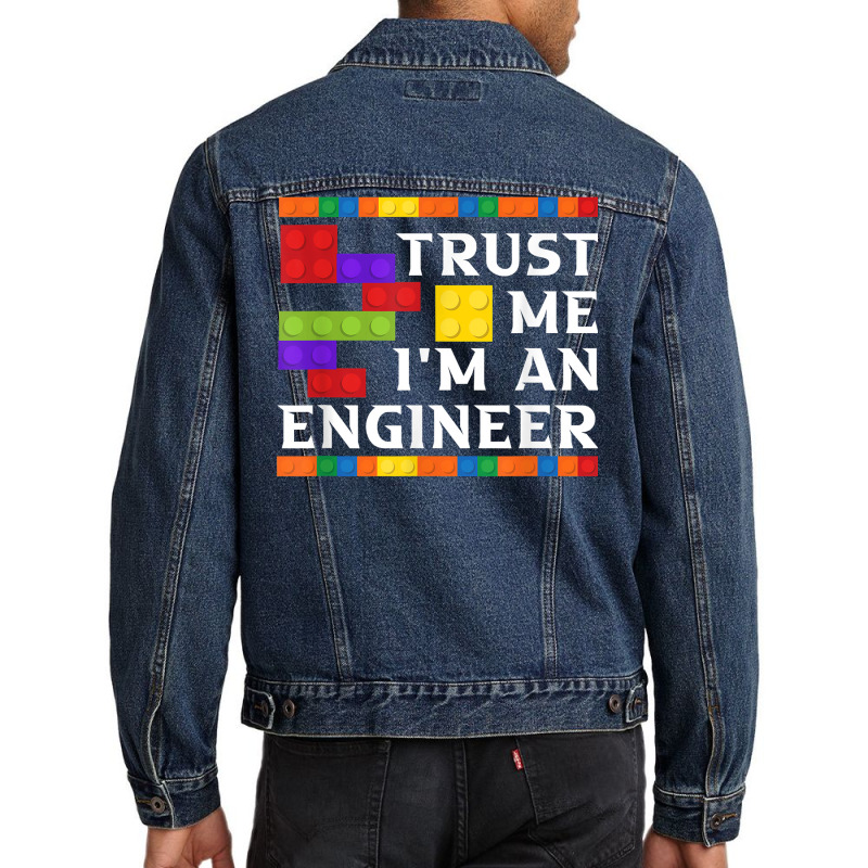 Engineer Children Kids Toy Big Building Blocks Build Builder T Shirt Men Denim Jacket | Artistshot