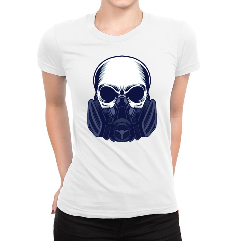 Gas Mask Skull Ladies Fitted T-shirt | Artistshot
