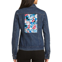 Pattern Of Pills Ladies Denim Jacket | Artistshot