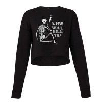 Skull Pop Art Cropped Sweater | Artistshot