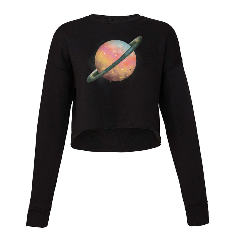 Saturn Watercolor Cropped Sweater by autlu2024 | Artistshot