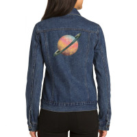 Saturn Watercolor Ladies Denim Jacket | Artistshot