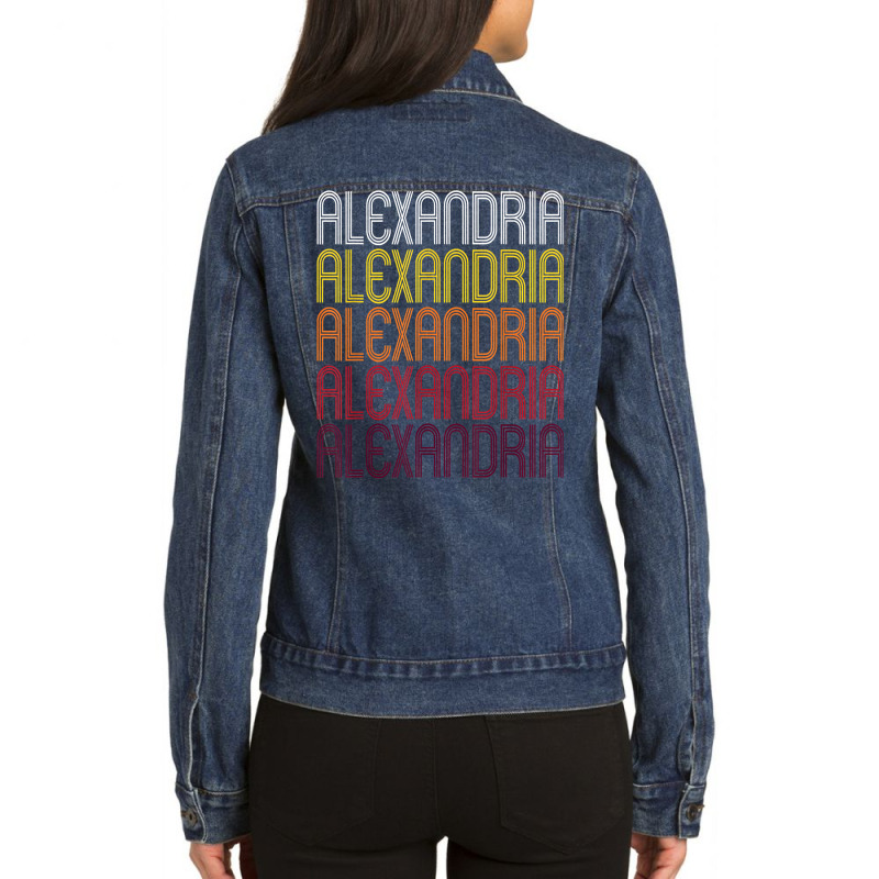 Alexandria, La  Vintage Style Louisiana T Shirt Ladies Denim Jacket by saldeenshakir | Artistshot