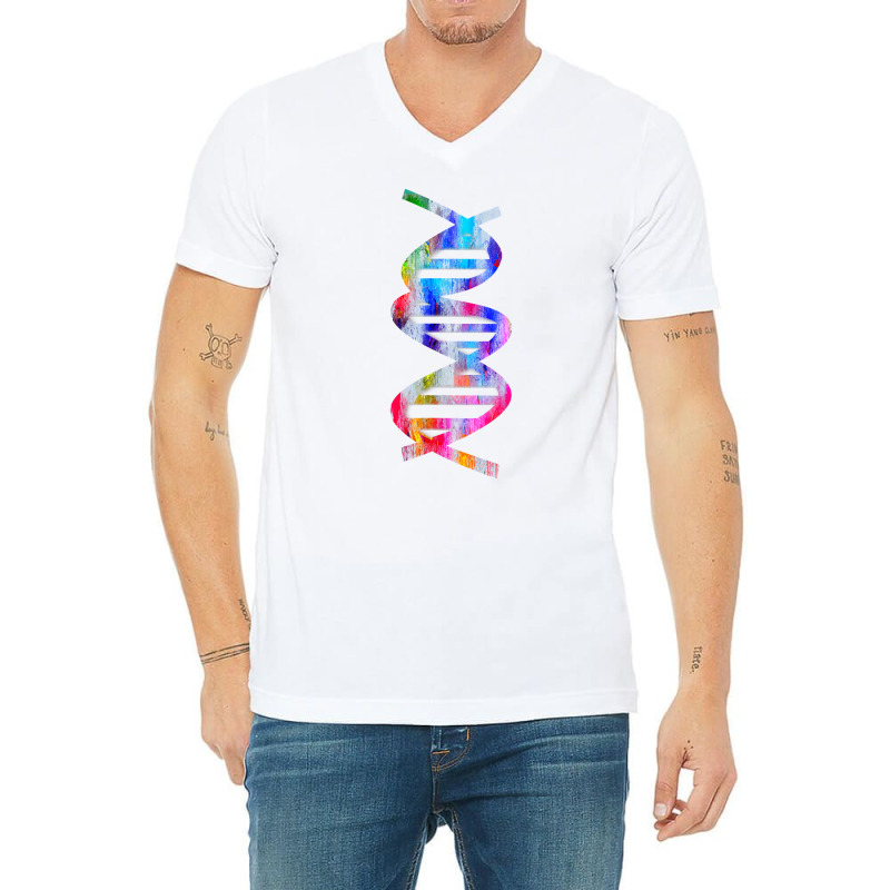 Major And Minor Grooves Dna Double Helix Watercolor Art T Shirt V-Neck Tee by AakritiRosek1997 | Artistshot