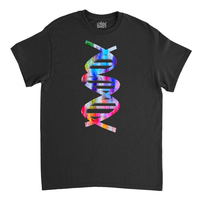 Major And Minor Grooves Dna Double Helix Watercolor Art T Shirt Classic T-shirt by AakritiRosek1997 | Artistshot