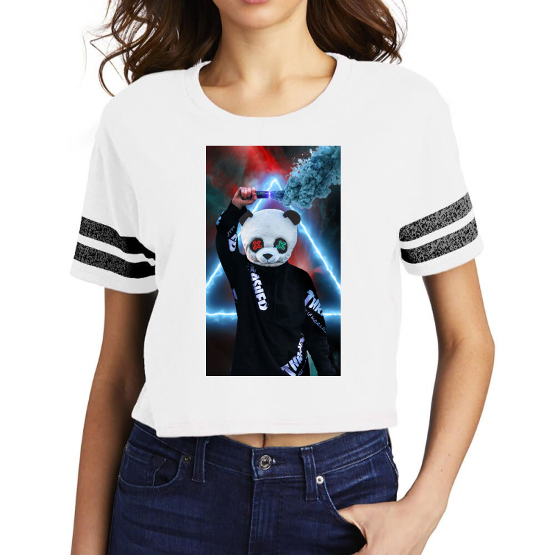 Panda Masked Man Scorecard Crop Tee | Artistshot