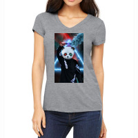 Panda Masked Man Women's V-neck T-shirt | Artistshot