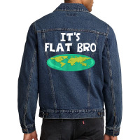 Earth Is Flat Funny World Theory Map T Shirt Men Denim Jacket | Artistshot