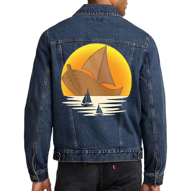 Sailing T  Shirt Sailor Sea Sunset Sail Boat Skipper Sailing T  Shirt Men Denim Jacket | Artistshot