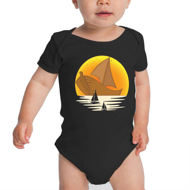 Sailing T  Shirt Skipper Sea Sunset Sail Boat Sailor Sailing T  Shirt Baby Bodysuit | Artistshot