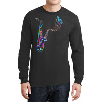 Saxophone T  Shirt Saxophone   Saxophone And Musical Notes T  Shirt (1 Long Sleeve Shirts | Artistshot