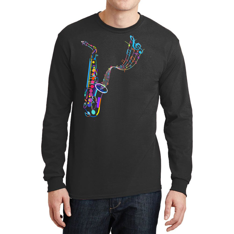 Saxophone T  Shirt Saxophone   Saxophone And Musical Notes T  Shirt (1 Long Sleeve Shirts by darrengorczany780 | Artistshot