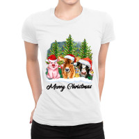 Merrry Christmas Animal Ladies Fitted T-shirt | Artistshot