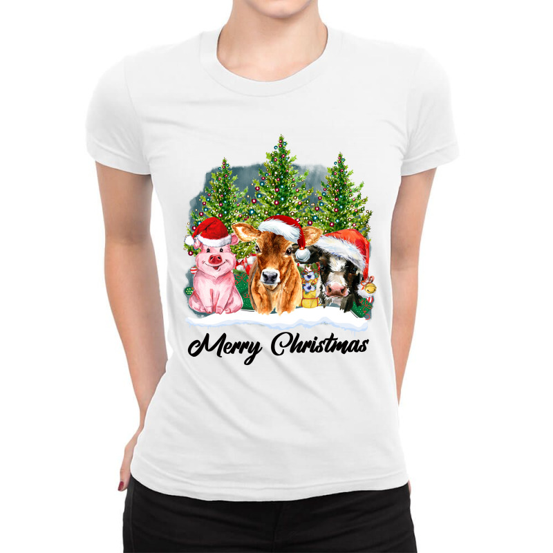 Merrry Christmas Animal Ladies Fitted T-Shirt by Apollo | Artistshot