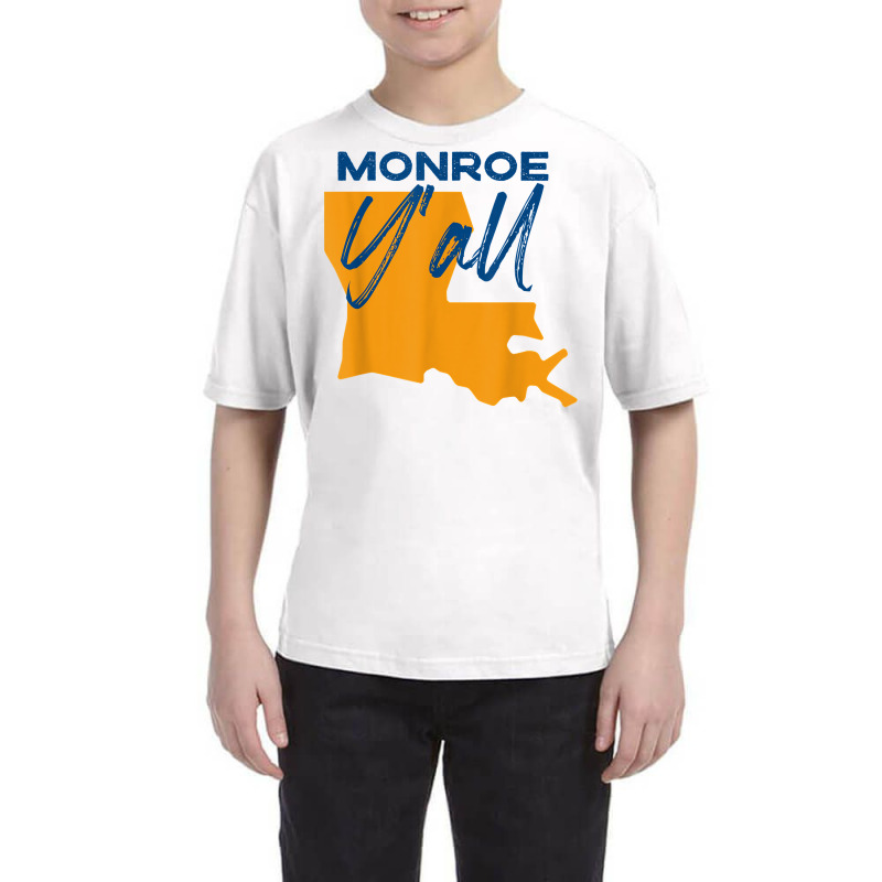 Monroe Louisiana Y'all La Pride State Map Cute T Shirt Youth Tee | Artistshot