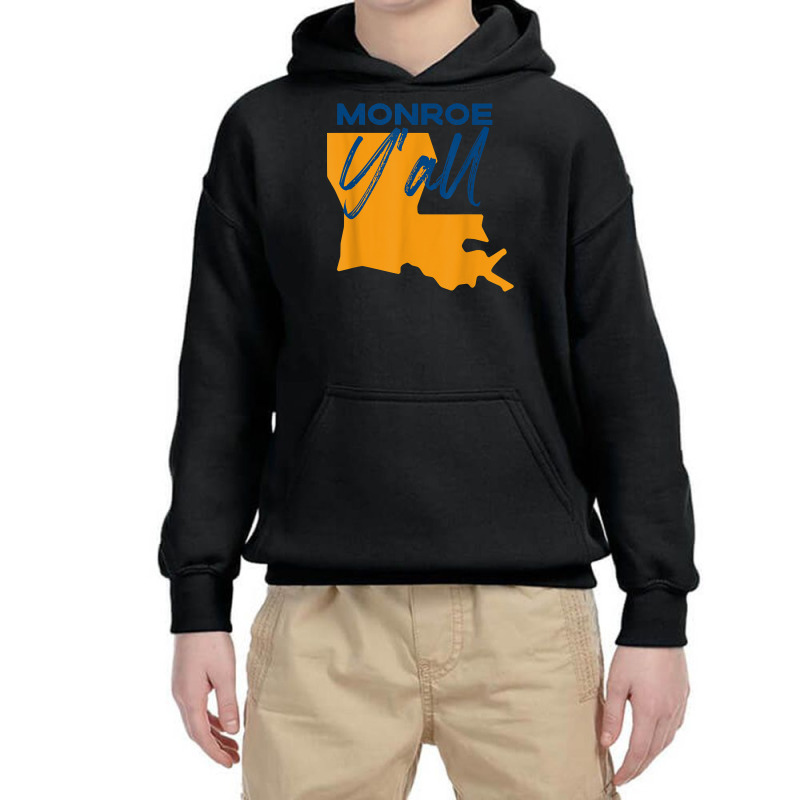 Monroe Louisiana Y'all La Pride State Map Cute T Shirt Youth Hoodie | Artistshot