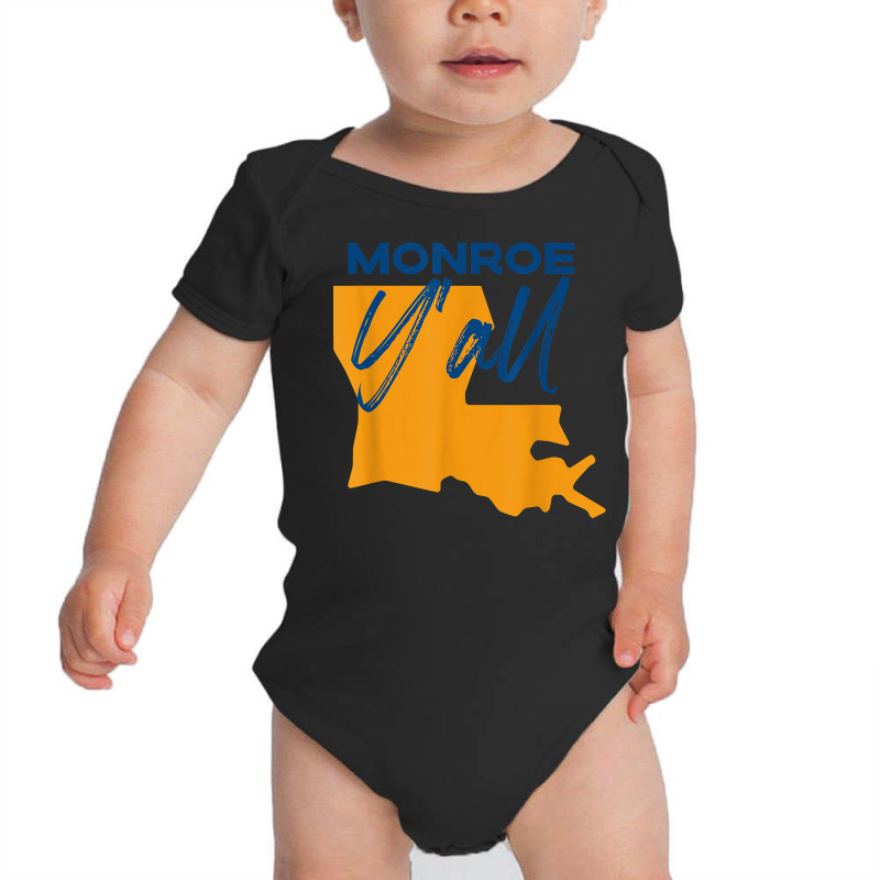 Monroe Louisiana Y'all La Pride State Map Cute T Shirt Baby Bodysuit | Artistshot