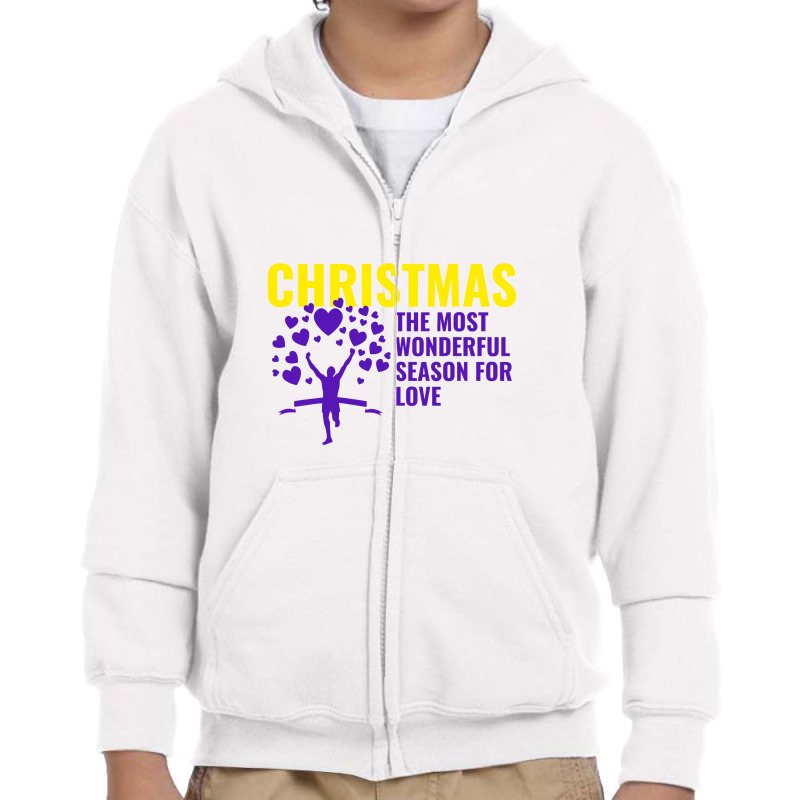 Christmas The Most Wonderful Season For Love Youth Zipper Hoodie by Perfect Designers | Artistshot