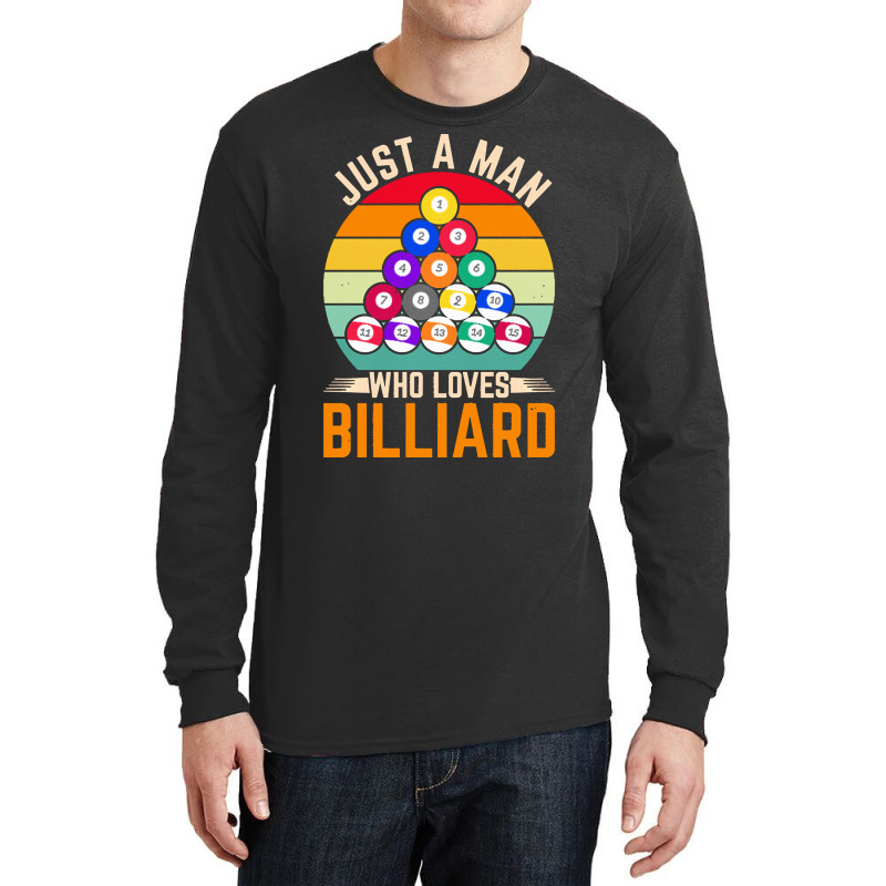 Billiard T  Shirt Man Snooker Player Hobby Pool Billiard T  Shirt Long Sleeve Shirts | Artistshot