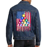 Billiard T  Shirt U S Flag Snooker Player American Pool Billiard T  Sh Men Denim Jacket | Artistshot