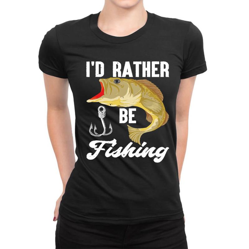 Fishing T  Shirt Fisherman Angle Fish Lover Funny Fishing T  Shirt Ladies Fitted T-Shirt by osvaldo8495 | Artistshot