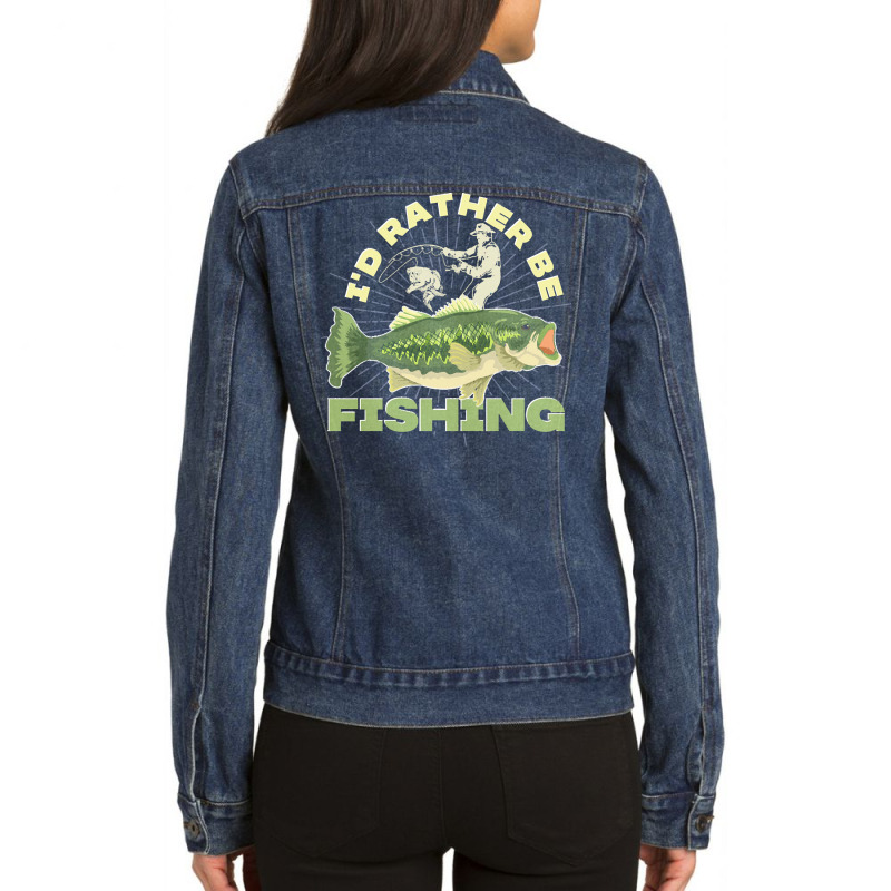 Fishing T  Shirt Fisherman Angling Hobby Fish Funny Fishing T  Shirt Ladies Denim Jacket by osvaldo8495 | Artistshot