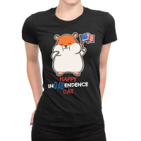 Independence Day T  Shirt Funny Dabbing Hamster 4th July Independence Ladies Fitted T-shirt | Artistshot