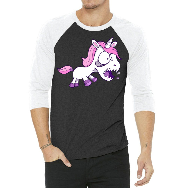 Angry Unicorn 3/4 Sleeve Shirt | Artistshot