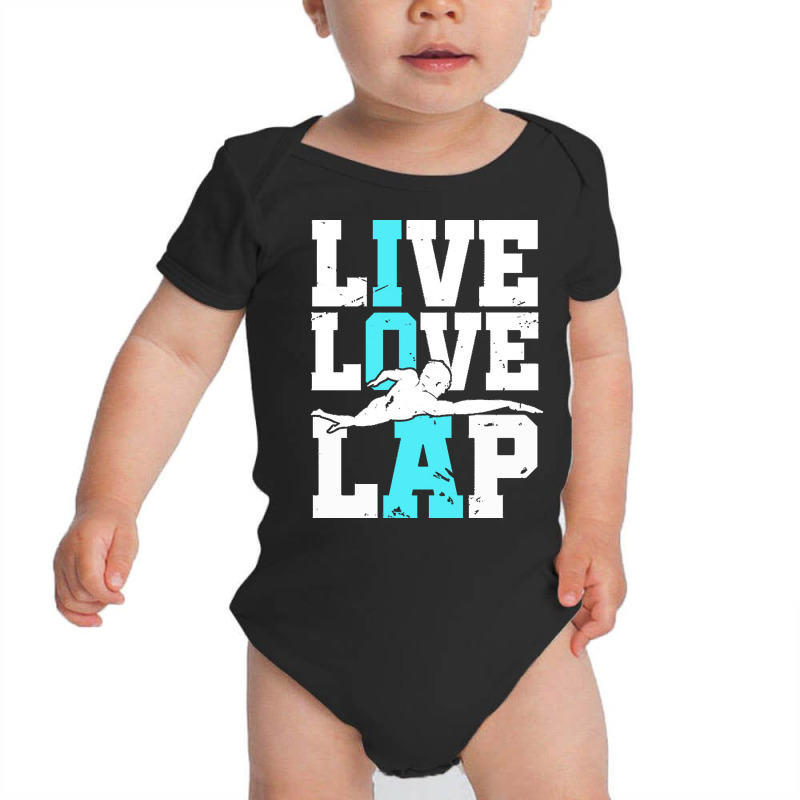 Swimming T  Shirt Live Swimming Pool Lap Love Swim Water Sports Swimme Baby Bodysuit | Artistshot