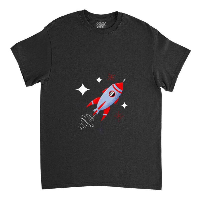 Atomic Rocket Retro Mid Century Modern Futuristic Spaceship Classic T-shirt by bajajbajuji | Artistshot